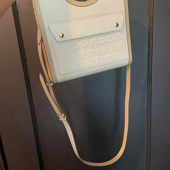 Burberry Mini Two-tone Canvas and Leather Pocket Bag - Picture 4 of 6